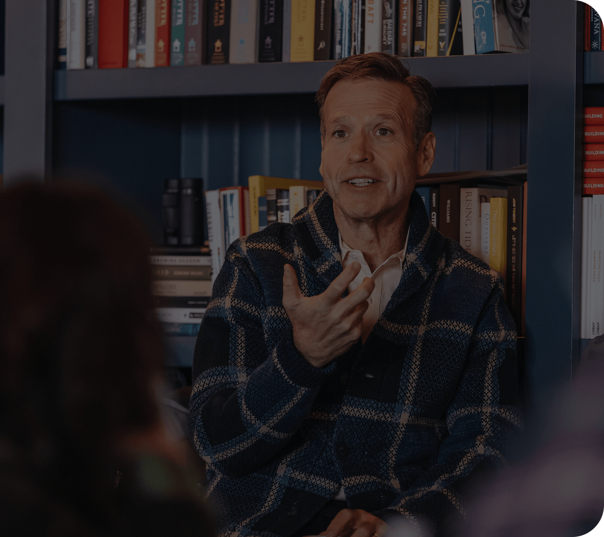 Donald Miller chatting with mastermind attendee